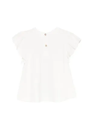 Miss Blumarine フリルスリーブ ロゴプリント トップ - サムネイル2