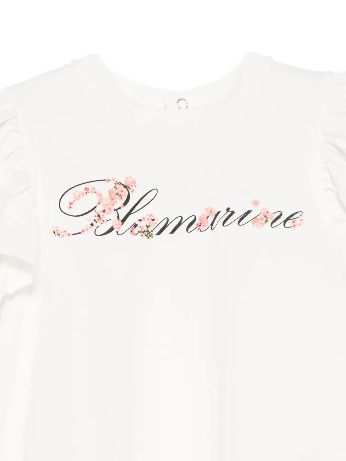 Miss Blumarine フリルスリーブ ロゴプリント トップ - 画像3