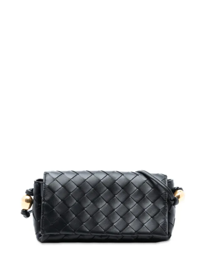 Bottega Veneta Pre-Owned Bottega Veneta Pre-Owned イントレチャート ナパレザー ポーチ・オン・ストラップ クロスボディバッグ - ブラックの商品画像