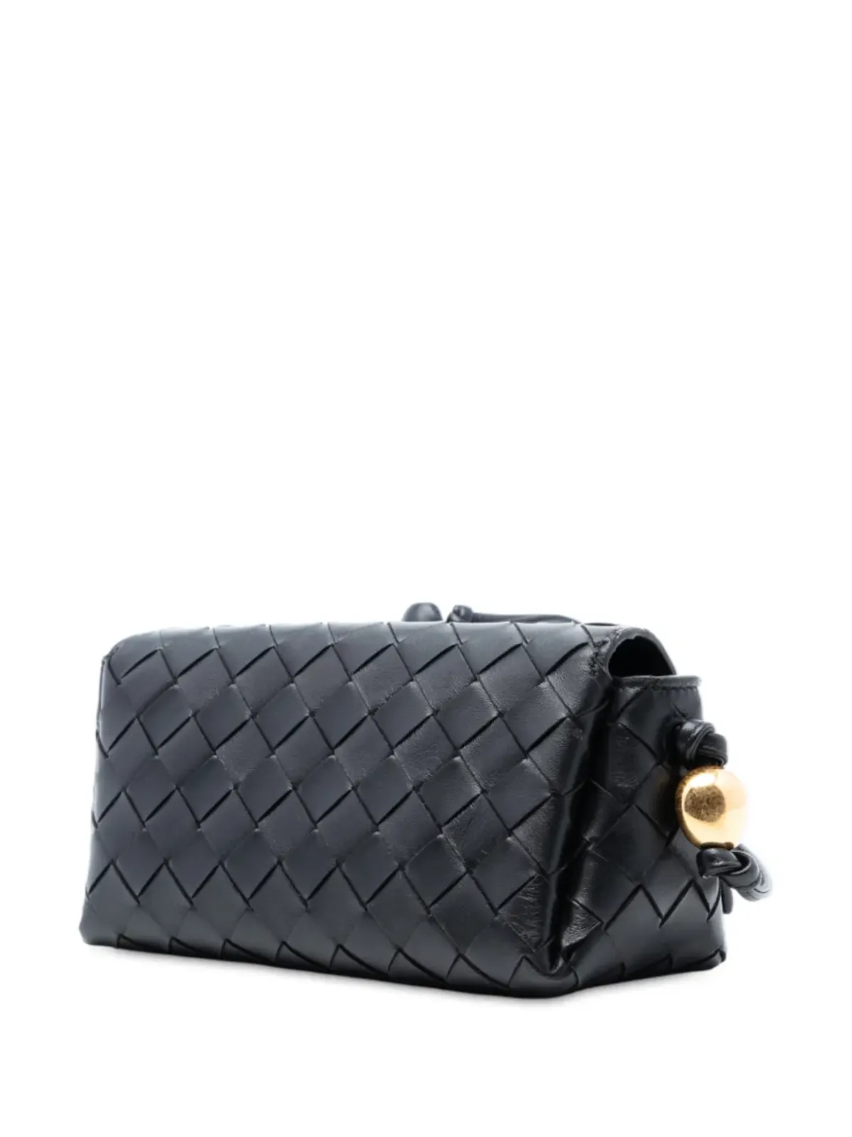 Bottega Veneta Pre-Owned イントレチャート ナパレザー ポーチ・オン・ストラップ クロスボディバッグ - ブラック - 画像3