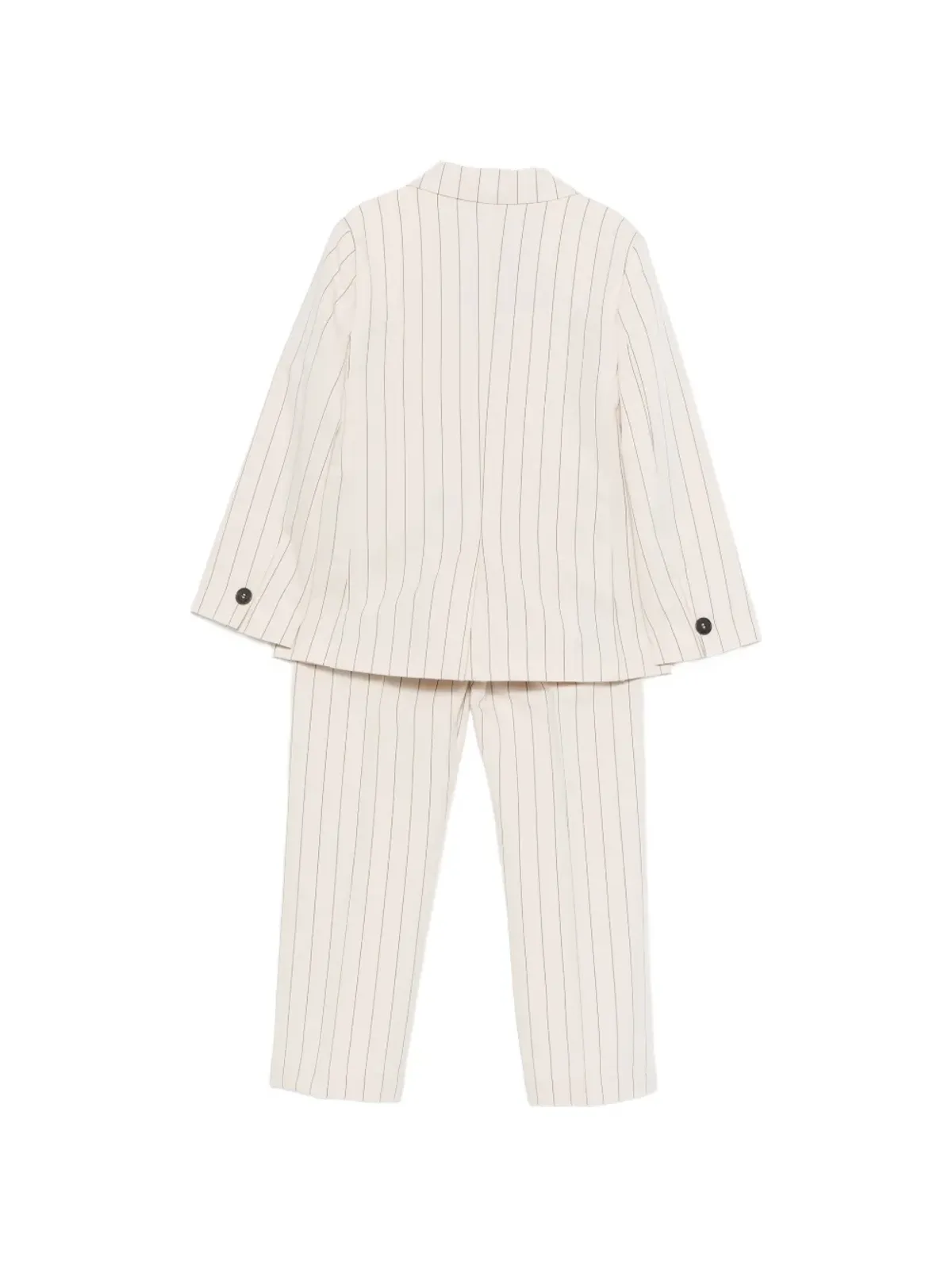 Paolo Pecora Kids ピンストライプのシングルブレストスーツ（ベージュ系） - 画像2