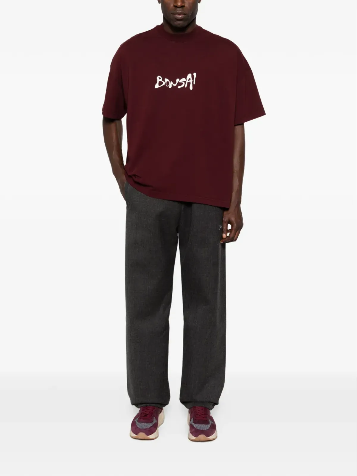 Bonsai グラフィック オーバサイズ Tシャツ - レッド - 画像2