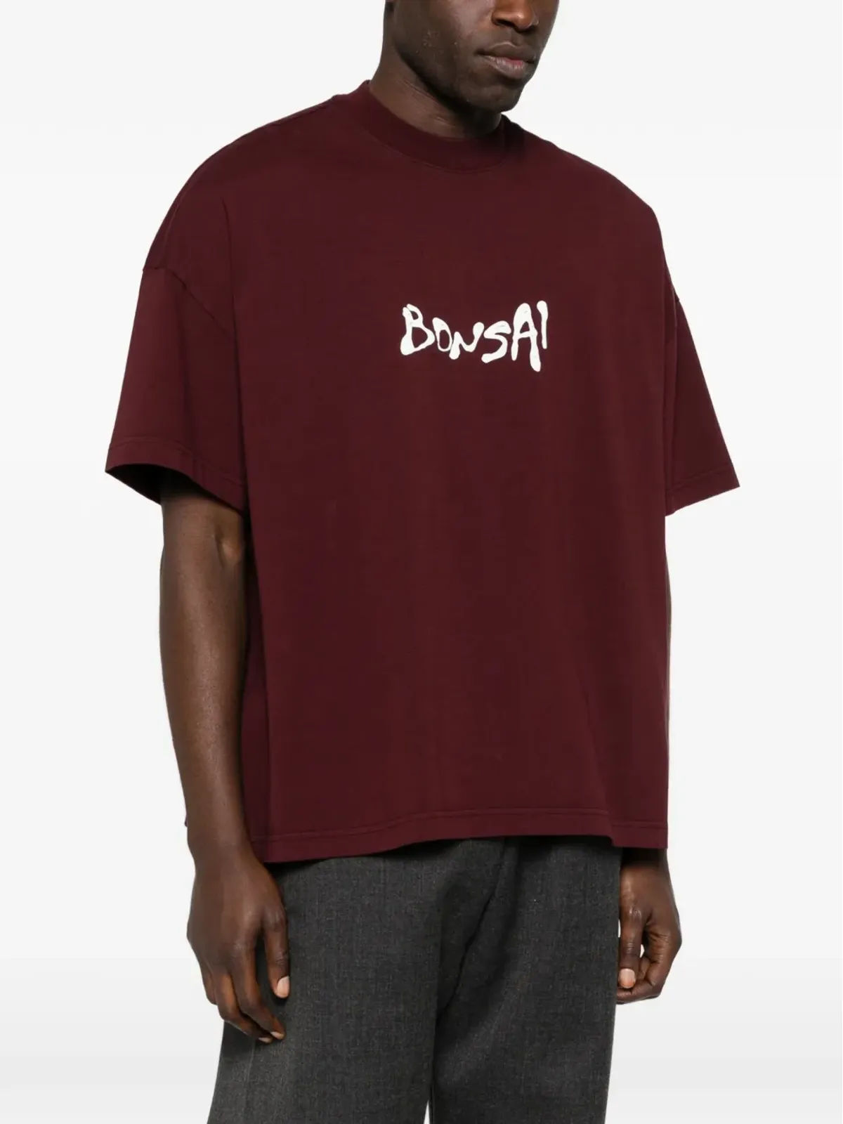 Bonsai グラフィック オーバサイズ Tシャツ - レッド - 画像3