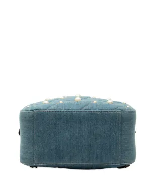 Gucci Pre-Owned GG Marmont Pearl Studded Matelasse Denim バックパック - サムネイル4