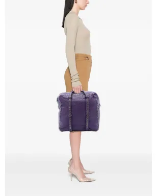 Bottega Veneta - ビンテージ イントレチャート トリム レザー ハンドバッグ - サムネイル2