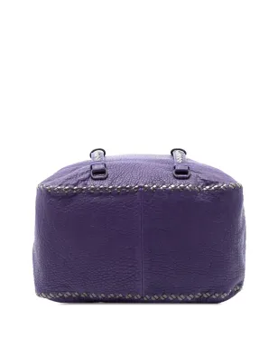 Bottega Veneta - ビンテージ イントレチャート トリム レザー ハンドバッグ - サムネイル4