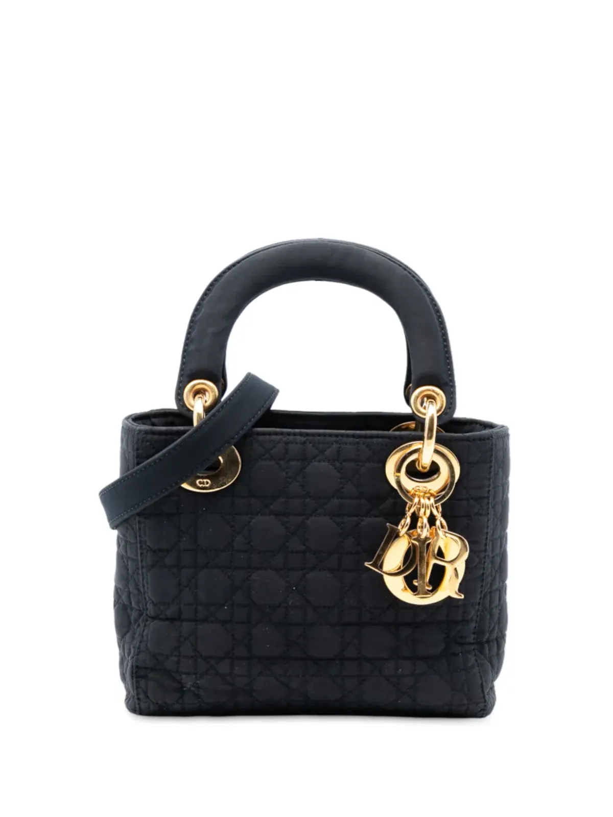 Christian Dior ビンテージ レディ Dior サッチェル キャンナージュ ナイロン地 ブラック - 画像1