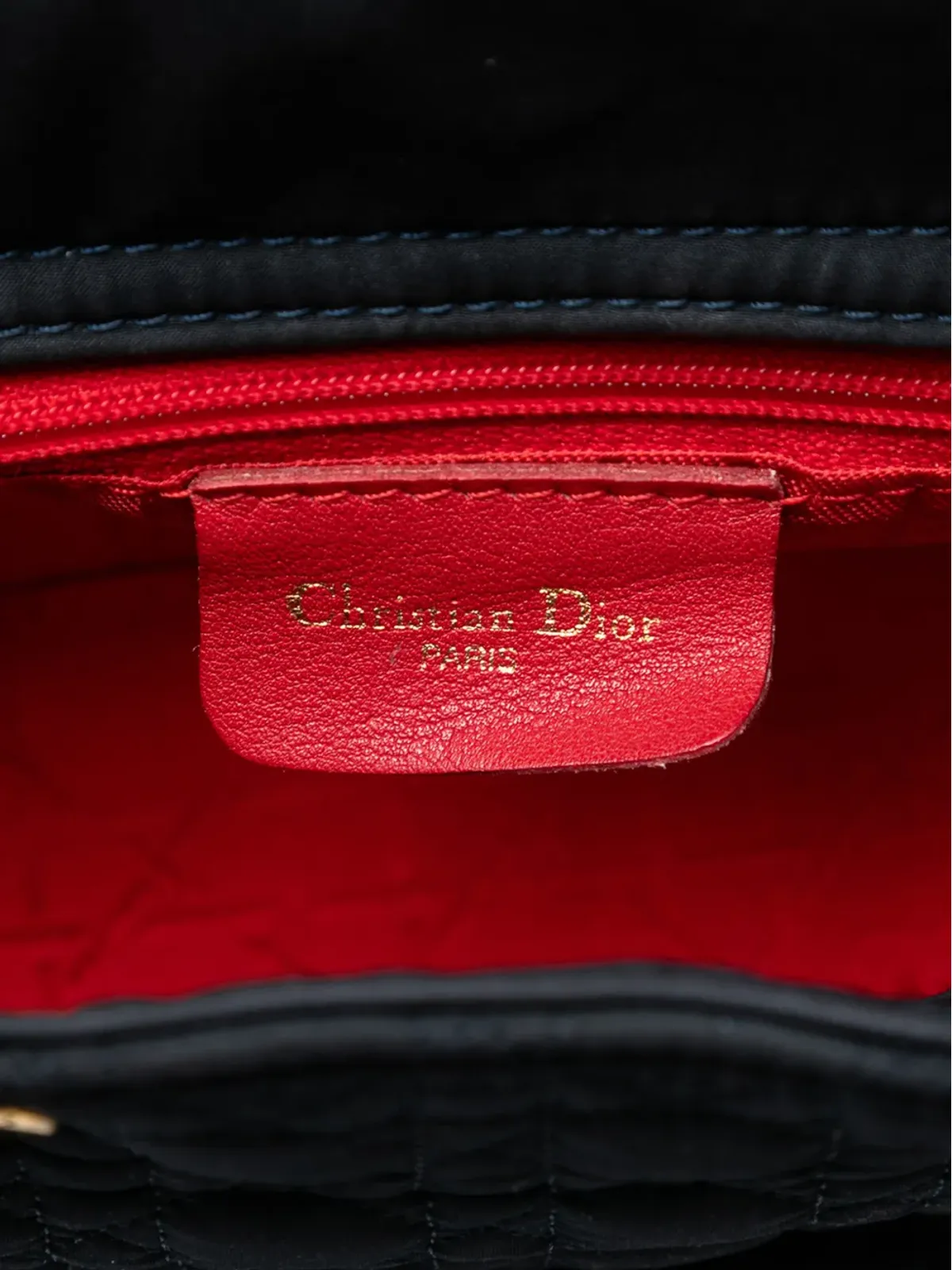 Christian Dior ビンテージ レディ Dior サッチェル キャンナージュ ナイロン地 ブラック - 画像5