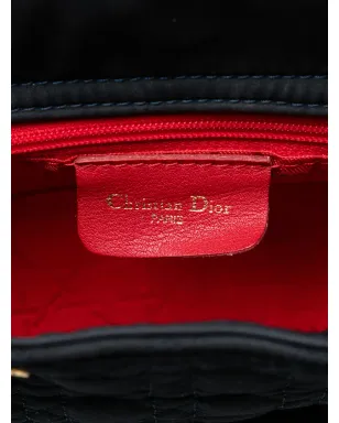 Christian Dior ビンテージ レディ Dior サッチェル キャンナージュ ナイロン地 ブラック - サムネイル5