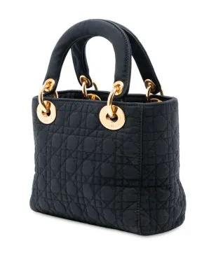 Christian Dior ビンテージ レディ Dior サッチェル キャンナージュ ナイロン地 ブラック - サムネイル2
