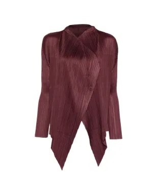 Pleats Please Issey Miyake プリーツボタン付きブラウス - レッド - サムネイル1