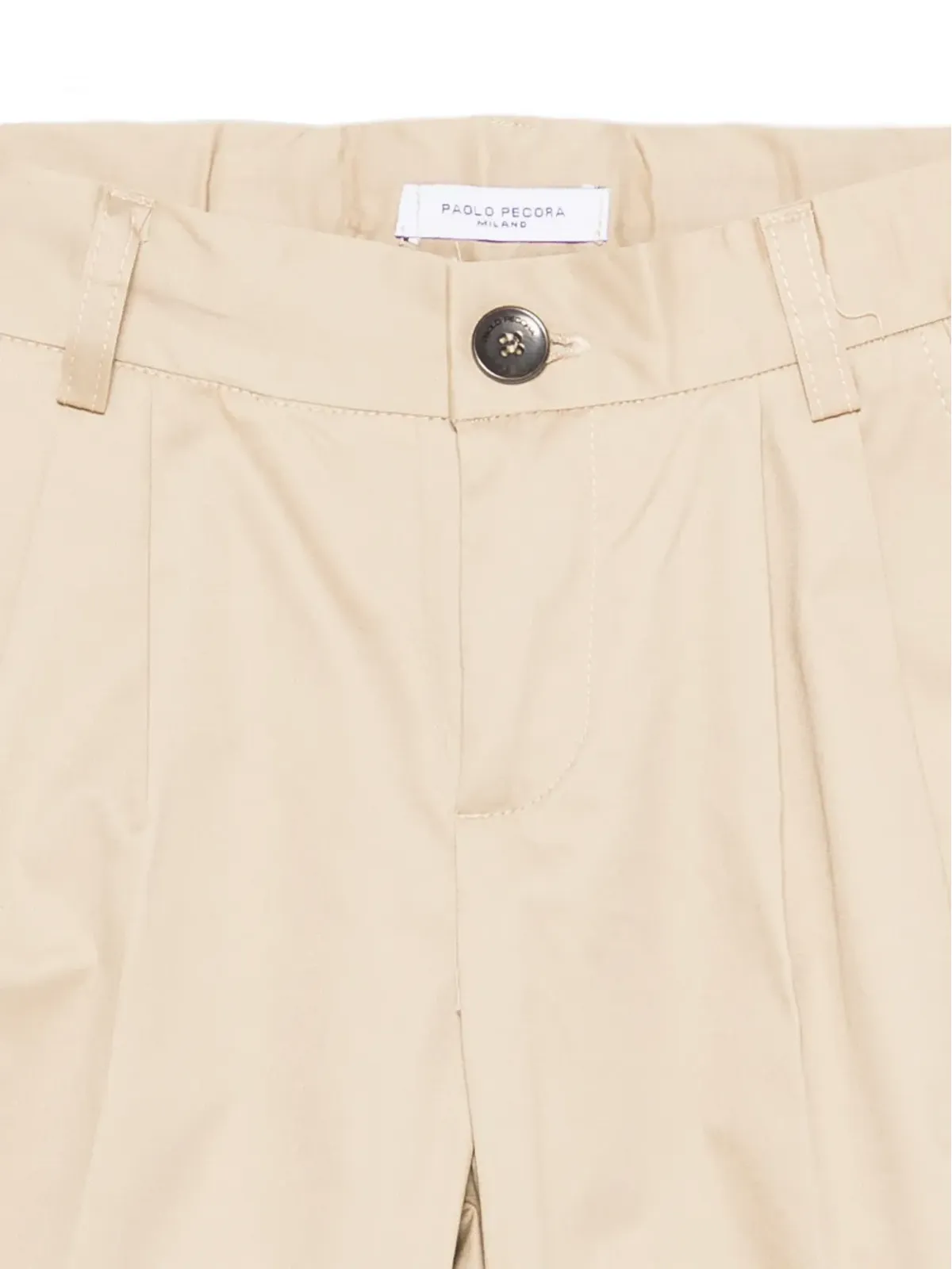 Paolo Pecora Kids ボタン付きプリーツパンツ - 画像3