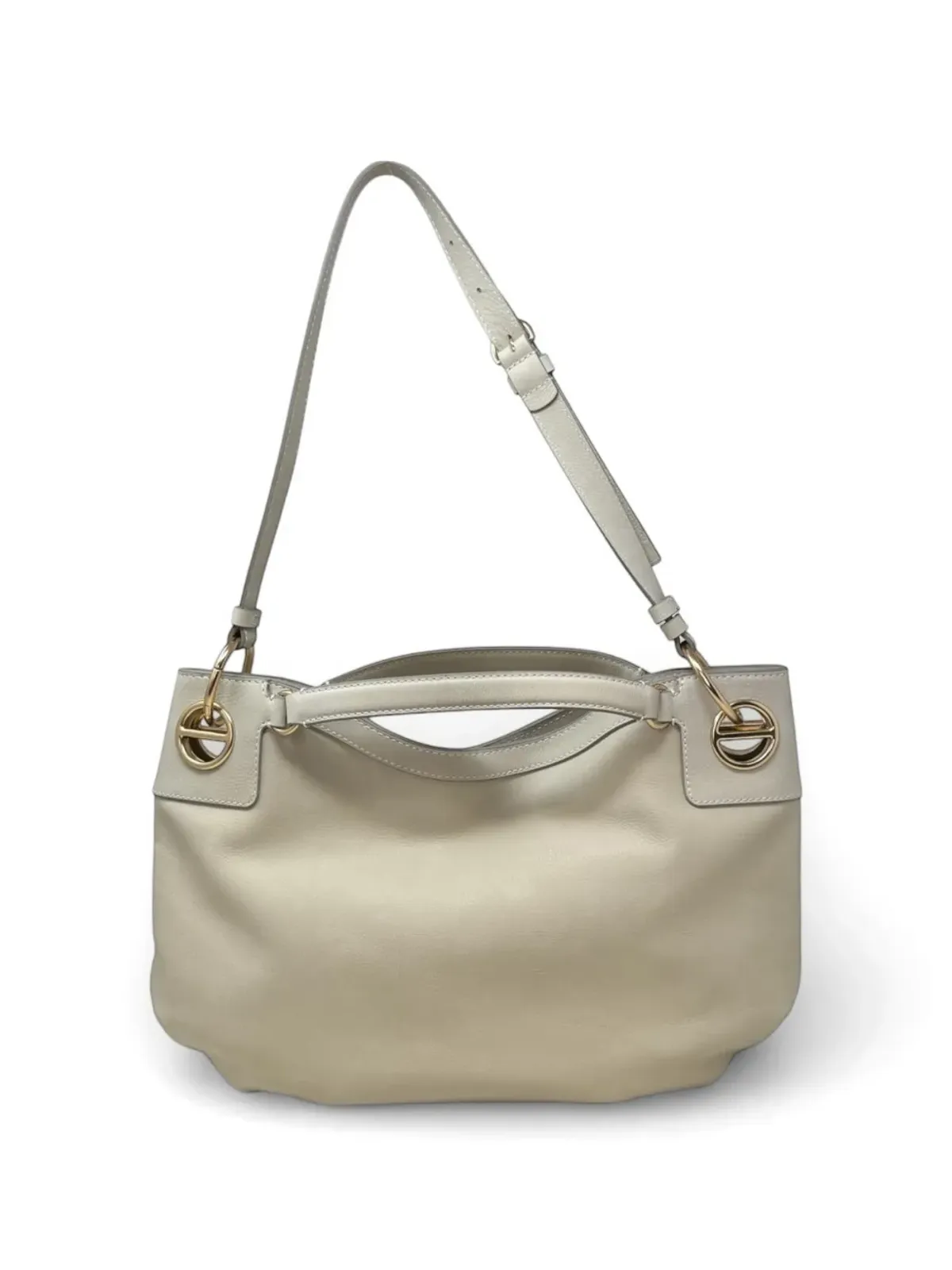 Borbonese London leather shoulder bag - White - 画像2