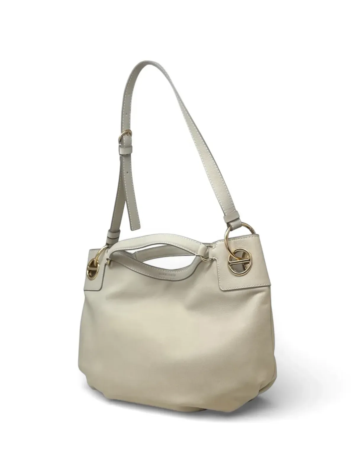 Borbonese London leather shoulder bag - White - 画像3