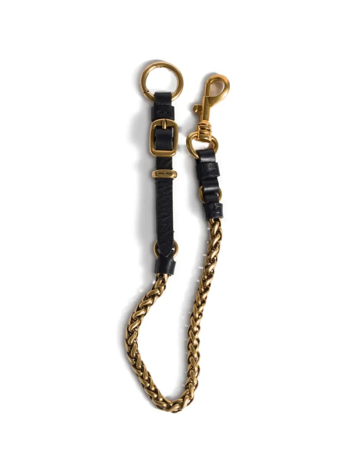 Miu Miu ロゴ刻印キーホルダー - ゴールド - 画像1