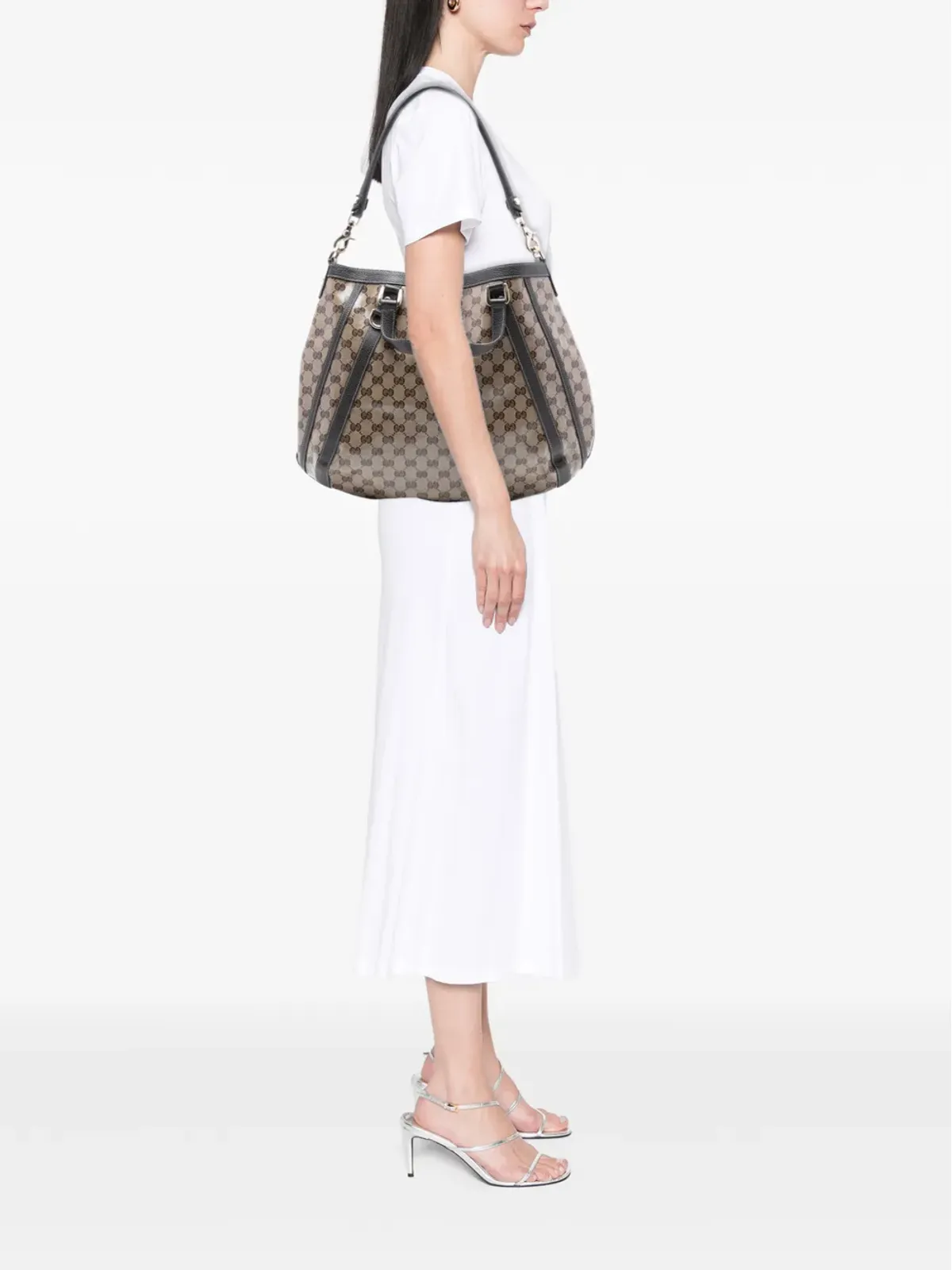 Gucci Pre-Owned グッチ GGクリスタル アビー Dリング コンバーチブル トート サッチェル - 画像2
