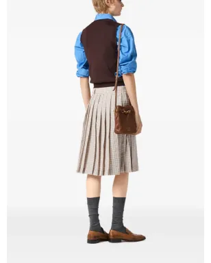 Miu Miu チェック柄ミディスカート - サムネイル3