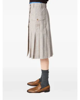 Miu Miu チェック柄ミディスカート - サムネイル4