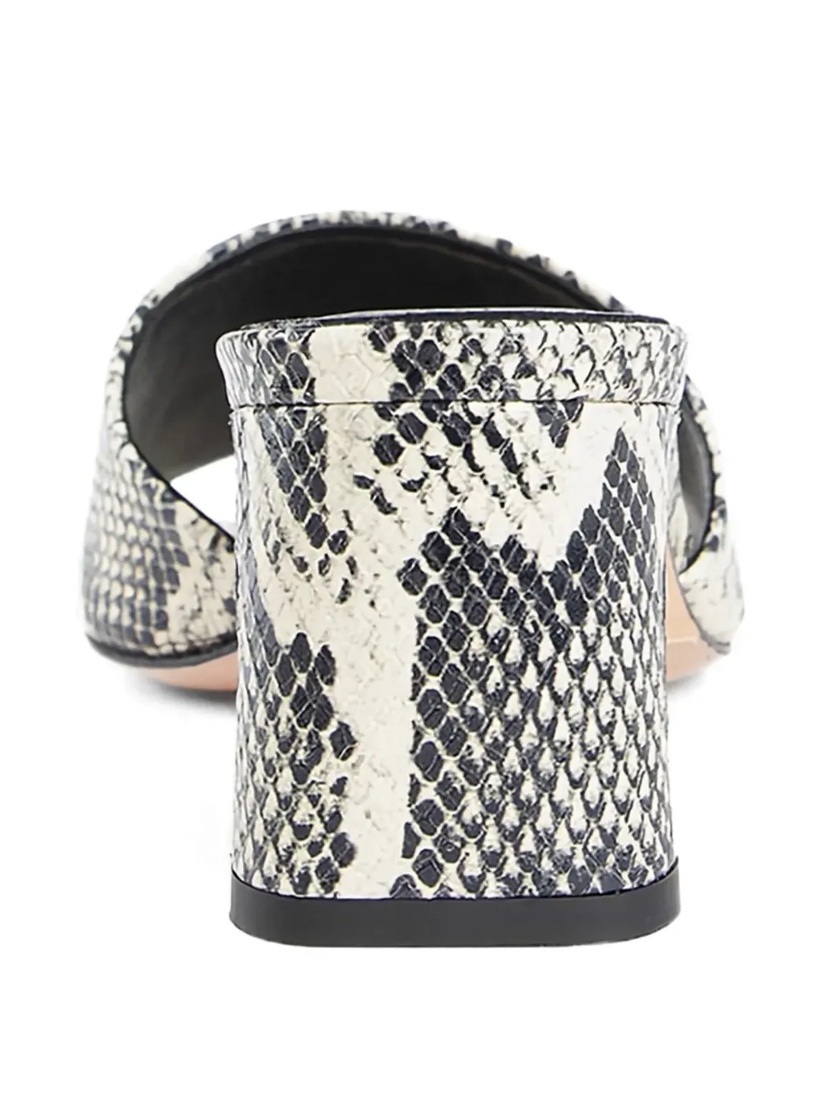 Aeyde Jeanie 蛇柄プリントのミュール（グレー） - 画像3