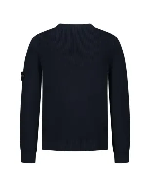 Stone Island Junior ロゴパッチリブ編みセーター - ブルー - サムネイル2