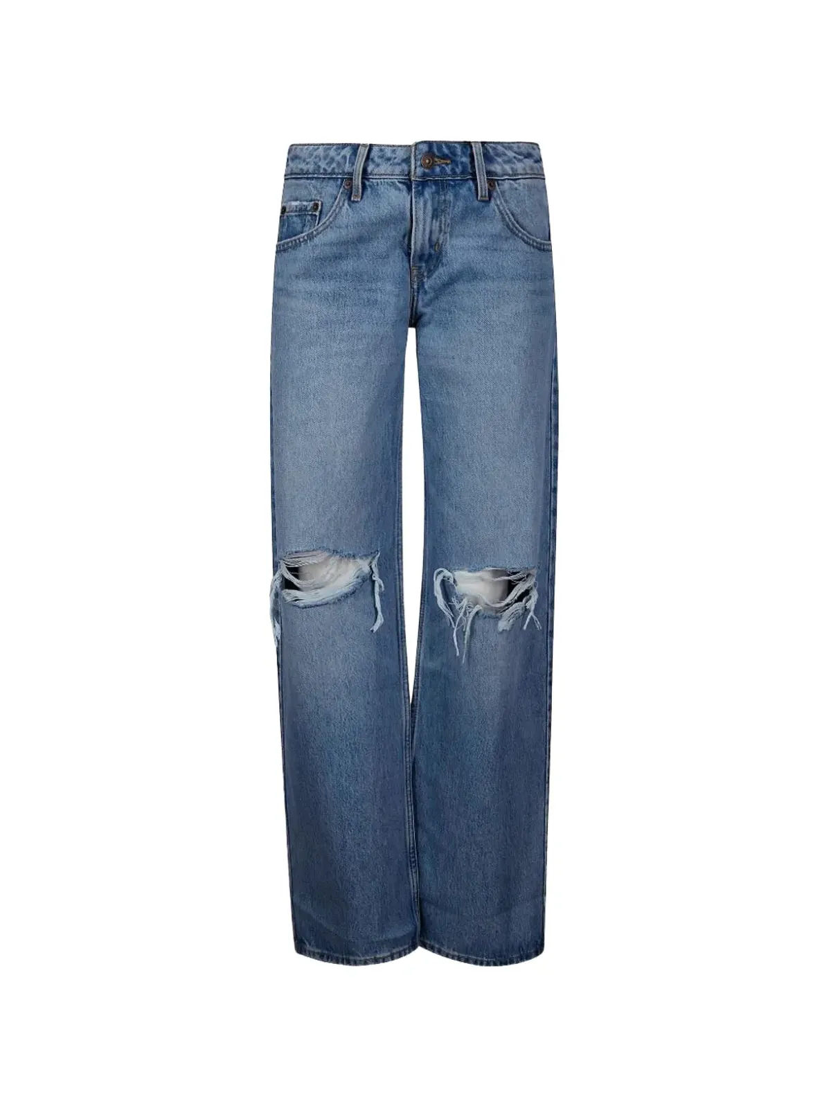 Levi's デニムワイドジーンズ 5ポケット ダメージ加工 - 画像1