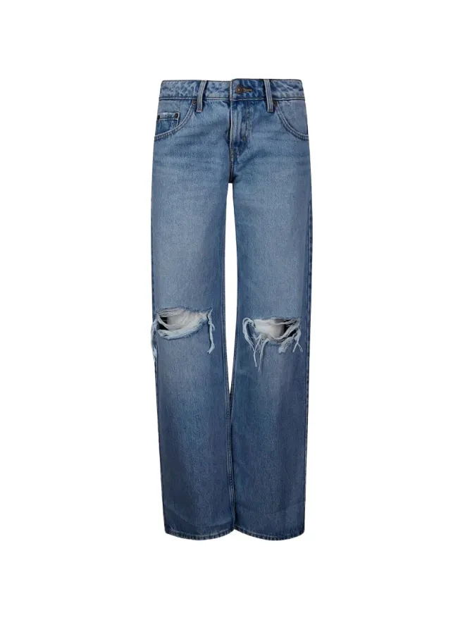 LEVI'S Levi's デニムワイドジーンズ 5ポケット ダメージ加工の商品画像
