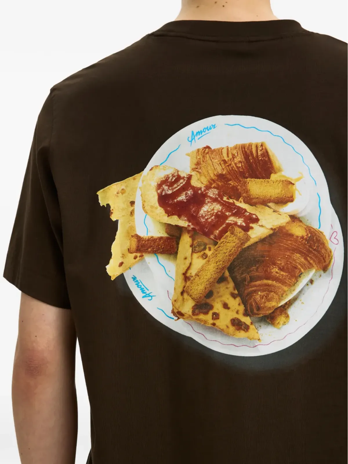 SELECTED グラフィックプリントTシャツ ブラウン - 画像5