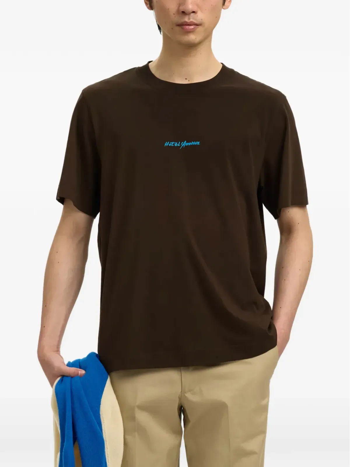 SELECTED グラフィックプリントTシャツ ブラウン - 画像4