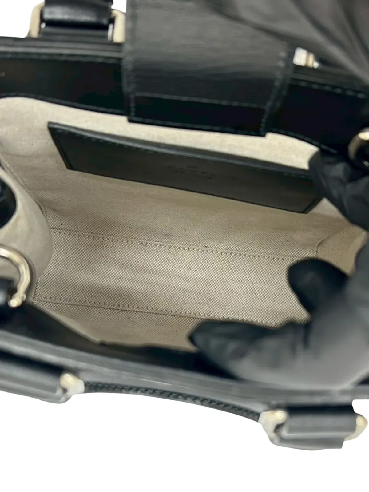 Gucci Pre-Owned ミニGG エンボス加工 パンチング レザー トート サッチェル - ブラック - 画像5