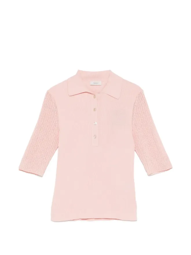 Agnona Agnona リブニットポロトップの商品画像