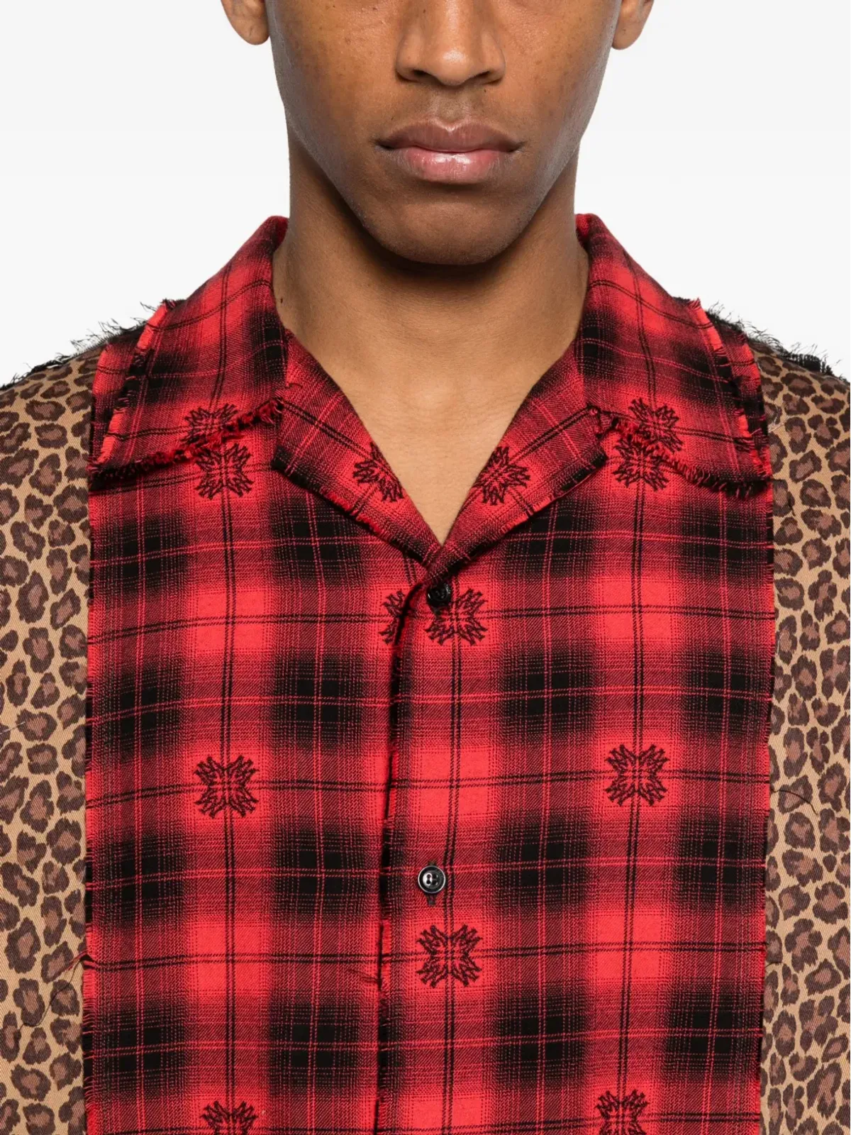 AMIRI 継ぎ接ぎパッチワークシャツ - 画像5