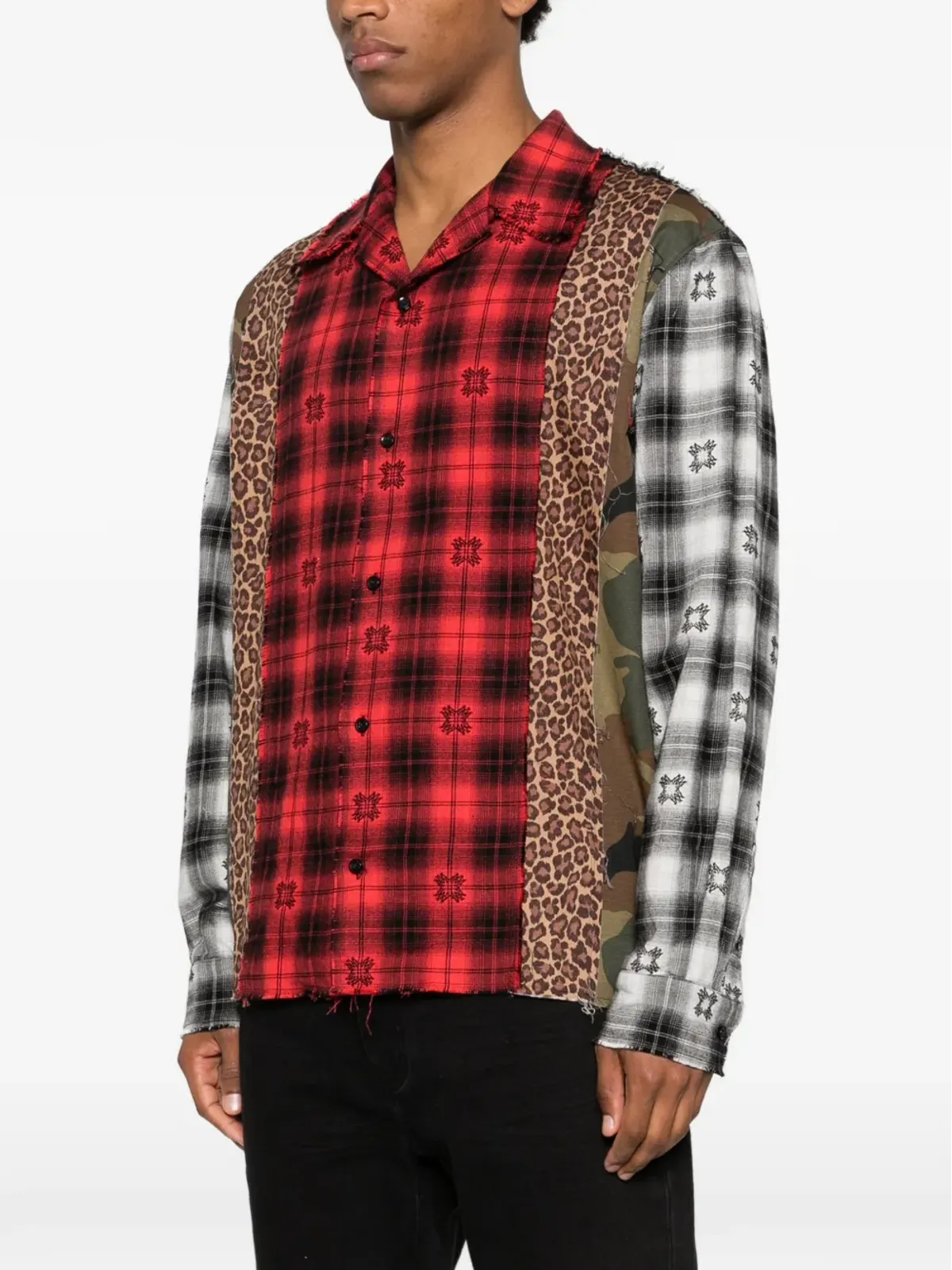 AMIRI 継ぎ接ぎパッチワークシャツ - 画像3