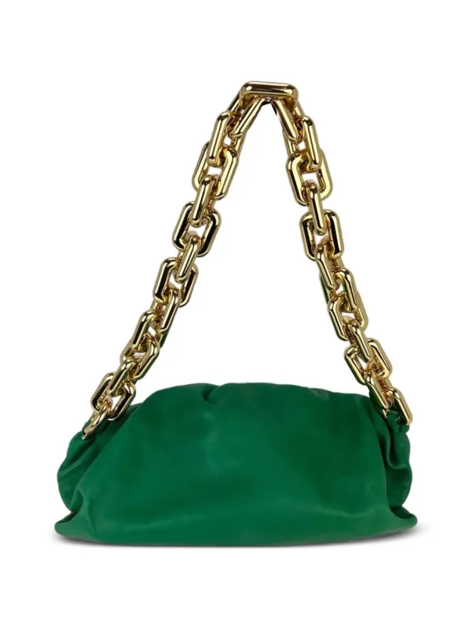 Bottega Veneta Pre-Owned Bottega Veneta ビンテージ チェーンストラップレザーショルダーバッグ - グリーンの商品画像