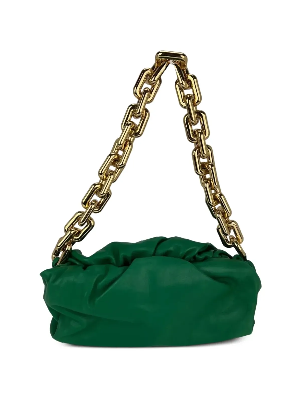 Bottega Veneta ビンテージ チェーンストラップレザーショルダーバッグ - グリーン - 画像2