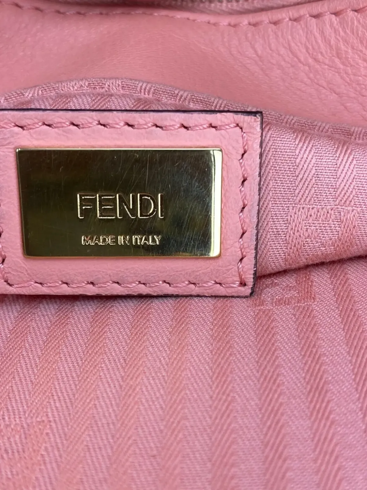 Fendi Pre-Owned ペティート ヴィテロ エリート フラミンゴ レザー トートバッグ - 画像3
