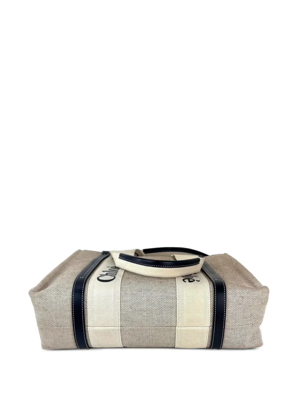 Chloé Vintage ミディアム Woodyリボン付きキャンバス・トートバッグ - Neutrals - 画像3