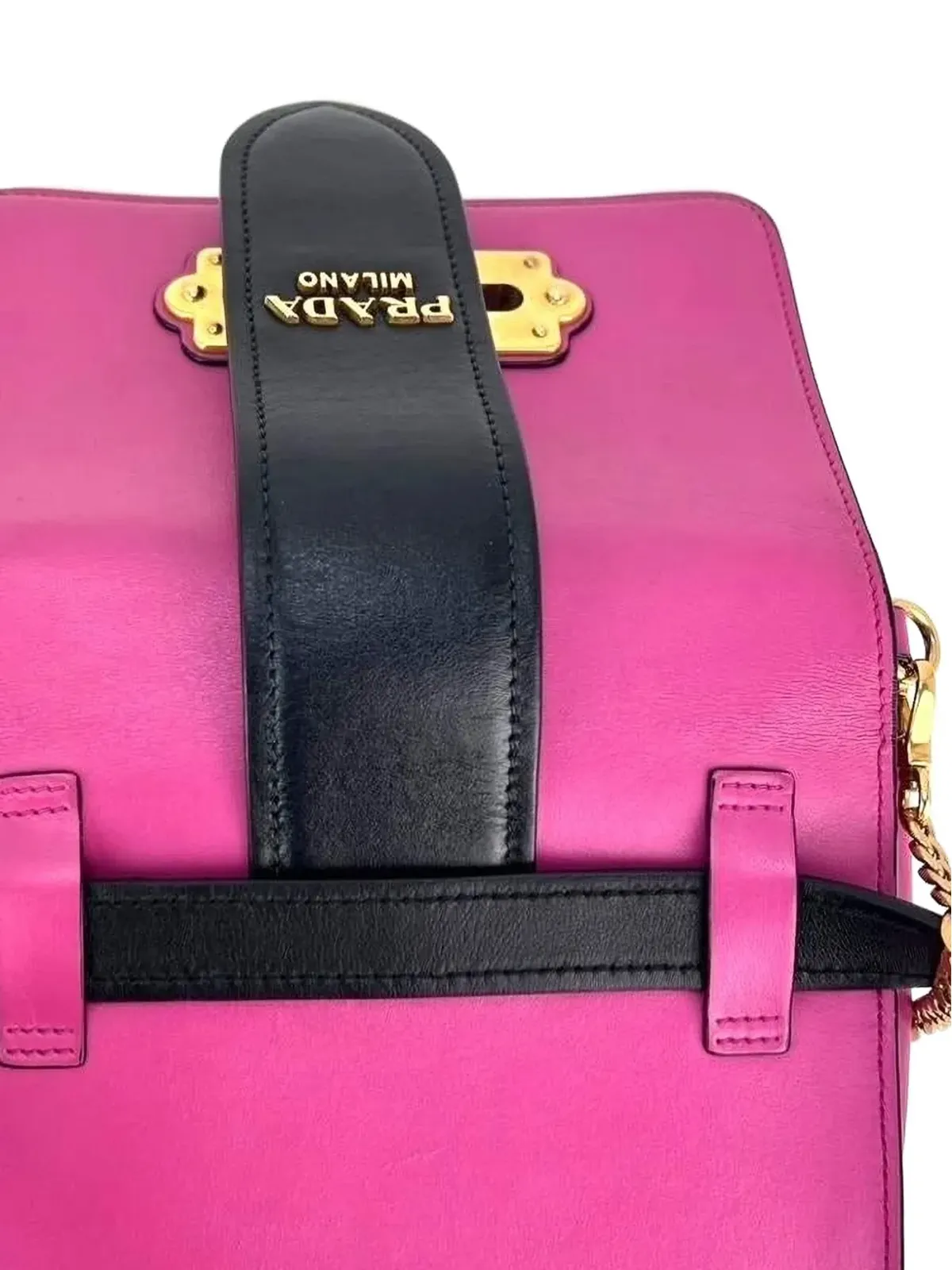 Prada Pre-Owned City Cahier レザー チェーン クロスボディバッグ - 画像5