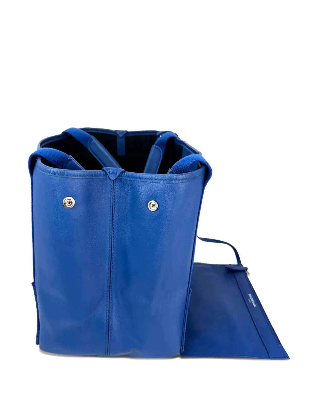 Balenciaga Pre-Owned カーフスキン取り外し可能ポーチ付きトートバッグ - ブルー - 画像4
