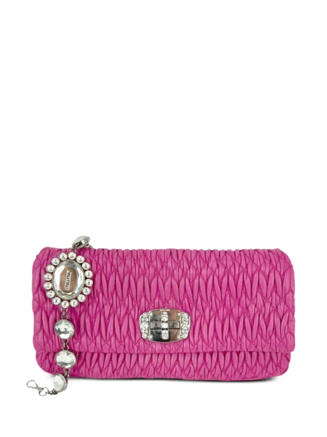 Miu Miu Pre-Owned Miu Miu Pre-Owned クリスタルショルダークラッチバッグ - ピンクの商品画像