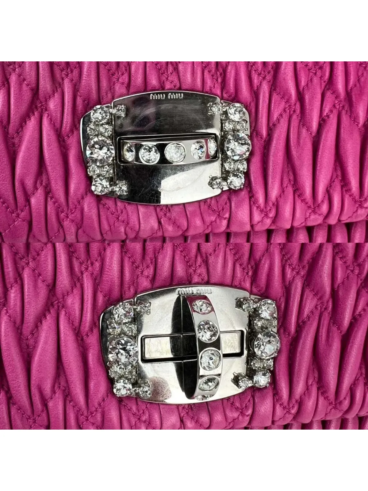 Miu Miu Pre-Owned クリスタルショルダークラッチバッグ - ピンク - 画像4