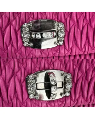 Miu Miu Pre-Owned クリスタルショルダークラッチバッグ - ピンク - サムネイル4