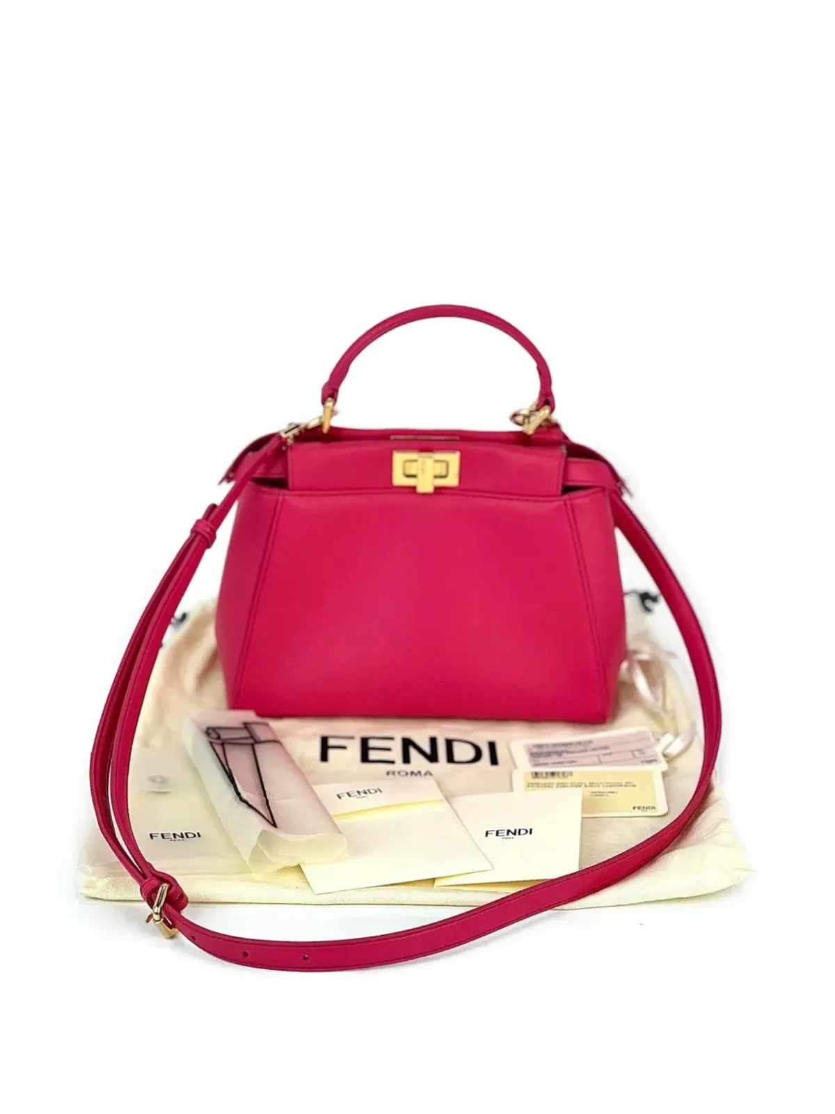 Fendi ビンテージ ピーカブー レザートートバッグ - 画像4