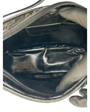 Ferragamo Pre-Owned クロコエンボス レザー ヴァラ クロスボディバッグ - ブラック - サムネイル5