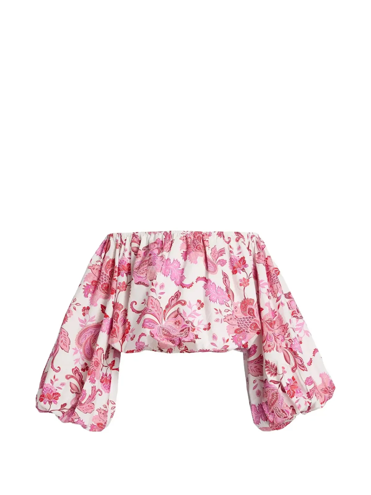 AZEEZA Margot off-shoulder paisley top - White - 画像1