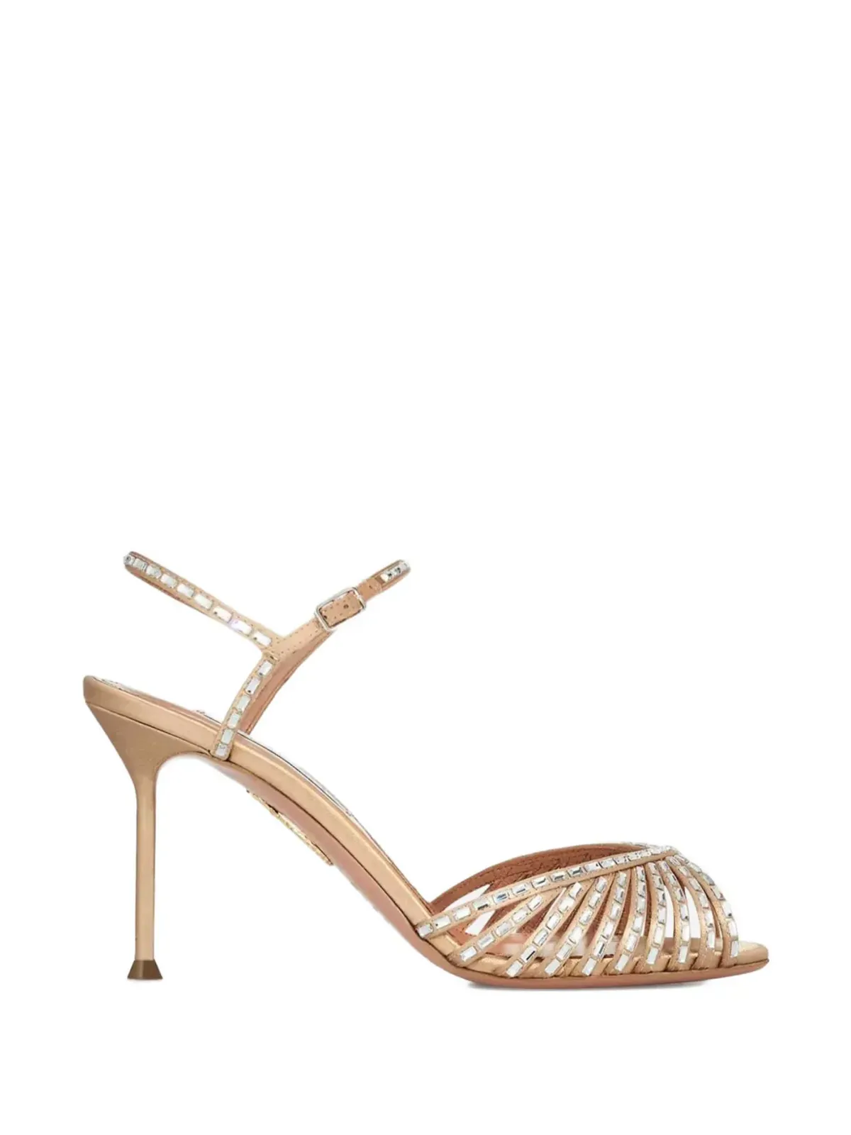 Aquazzura Hold Me クリスタル装飾ストレットサンダル - 画像1