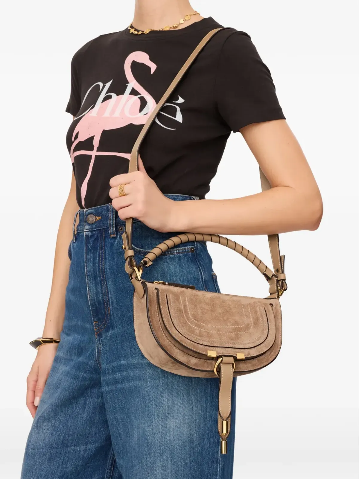 Chloé マルシー トップステッチ ディテール ハンドル トートバッグ - 画像2