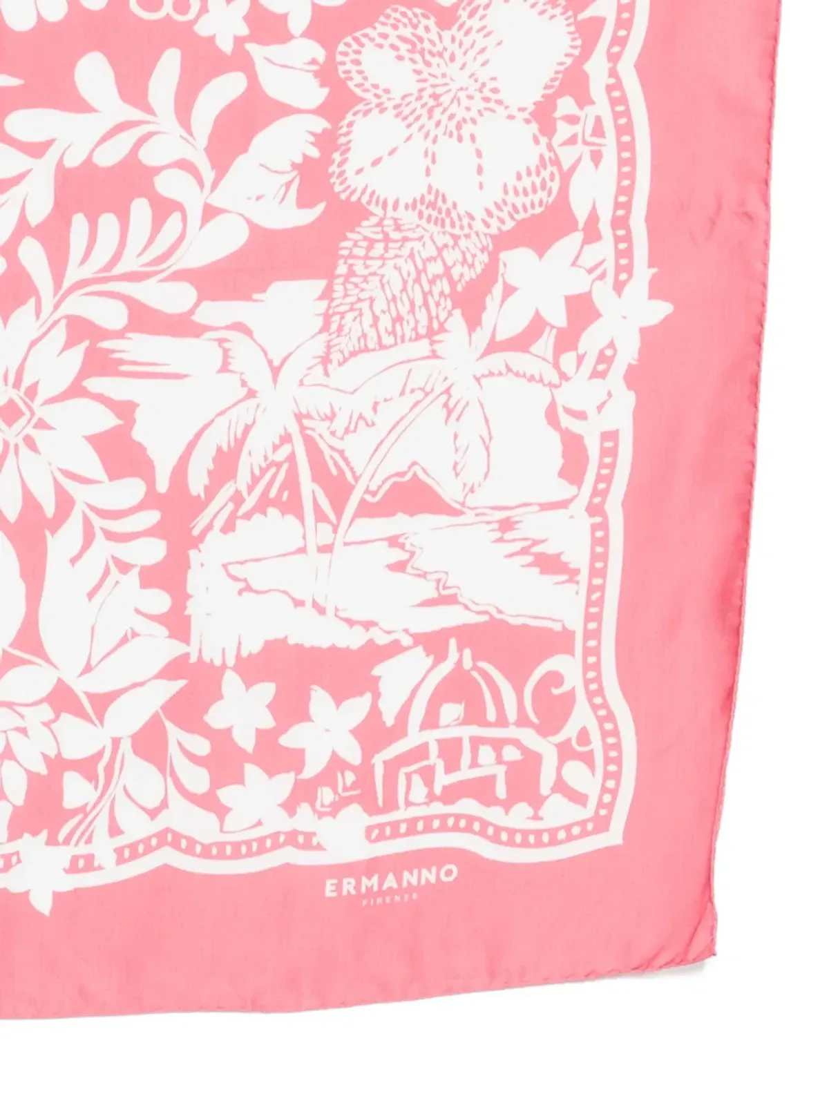 ERMANNO FIRENZE 花柄プリントスカーフ - 画像3