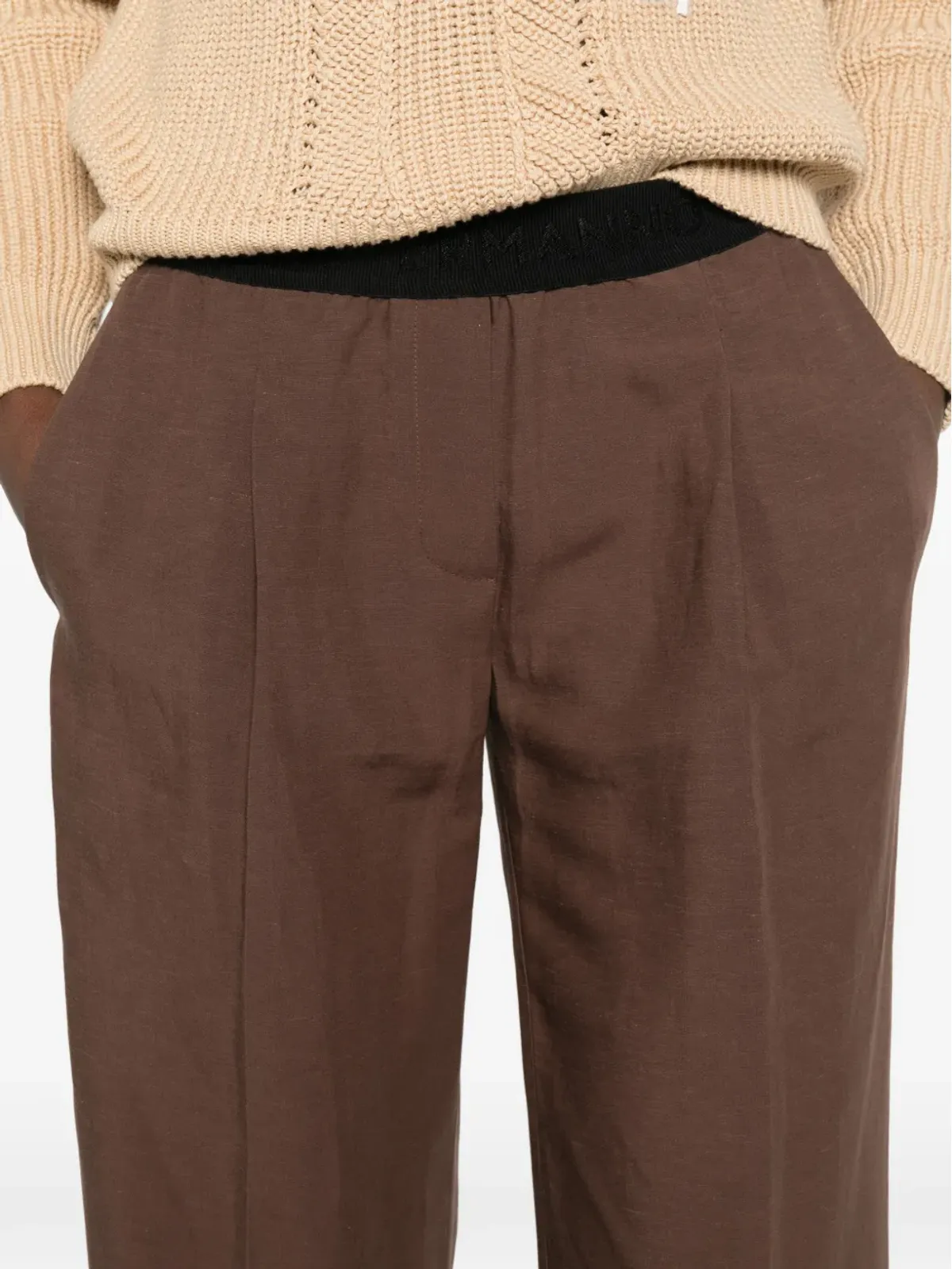 ERMANNO FIRENZE ゴム入りウエストバンドのワイドパンツ - 画像5