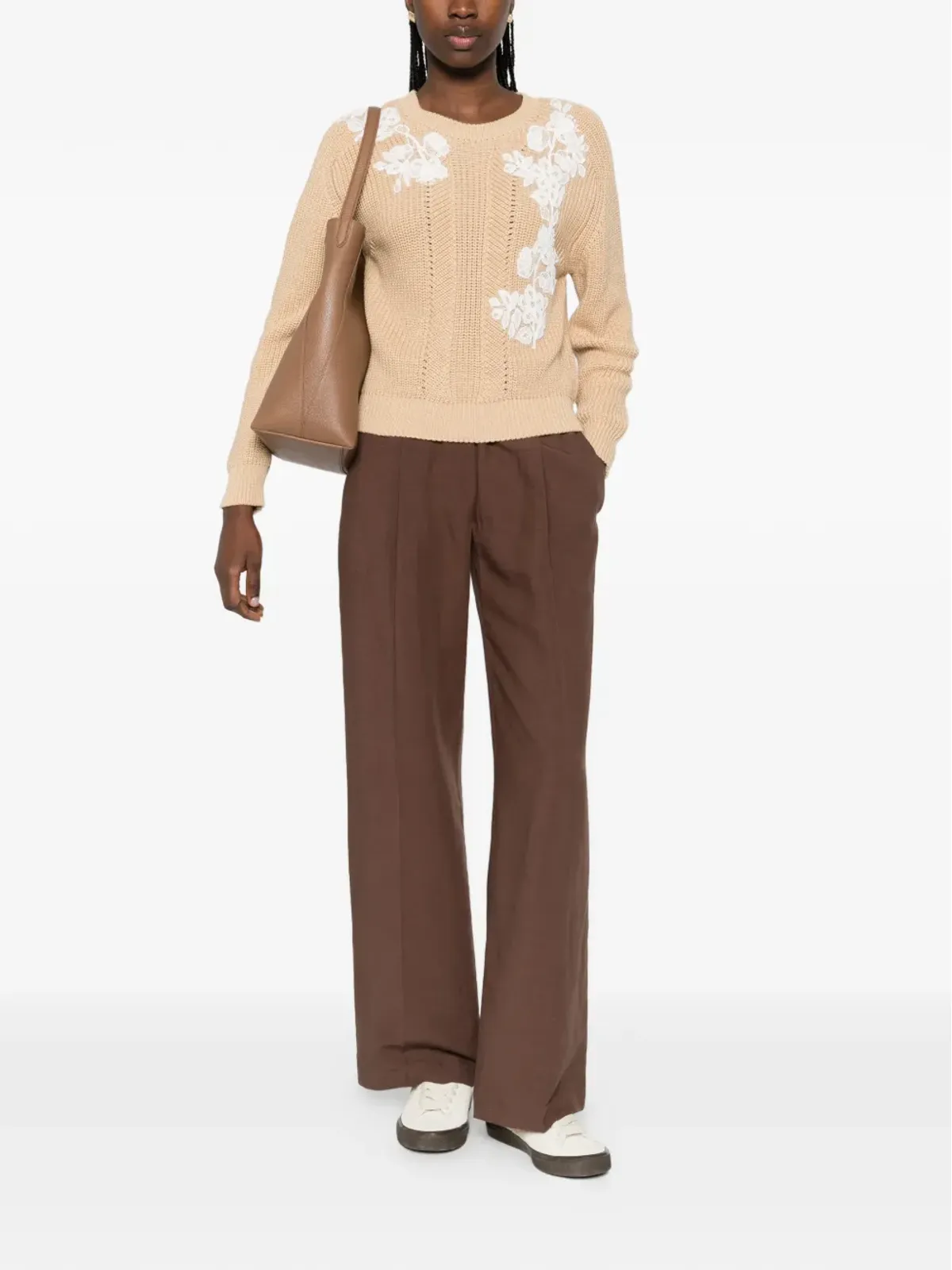 ERMANNO FIRENZE ゴム入りウエストバンドのワイドパンツ - 画像2