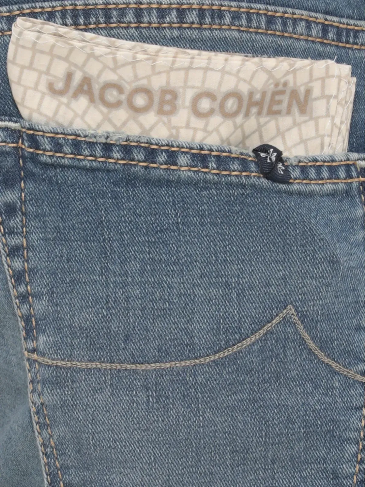 Jacob Cohën ロゴパッチ付きストレートジーンズ ブルー - 画像5